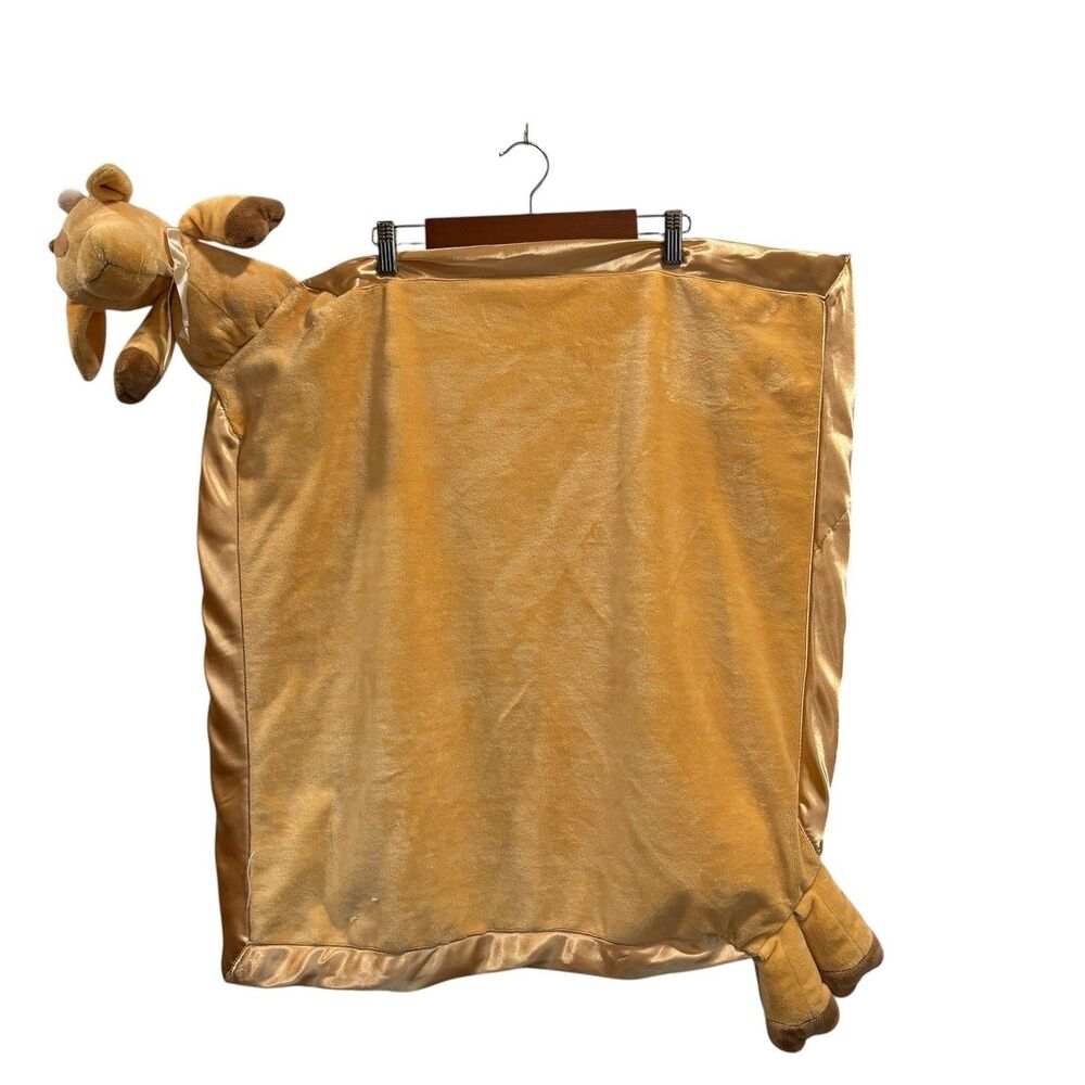 Baby Ganz Yellow Giraffe Cuddle Yellow Security bundle Blanket Lovey Satin Edge